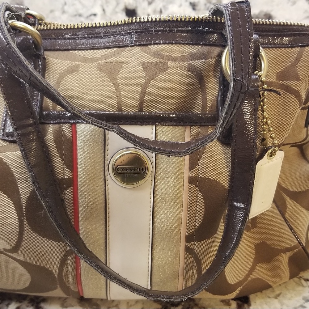 Signature Stripe Multi Stripe Satchel (Coach F255… - image 1